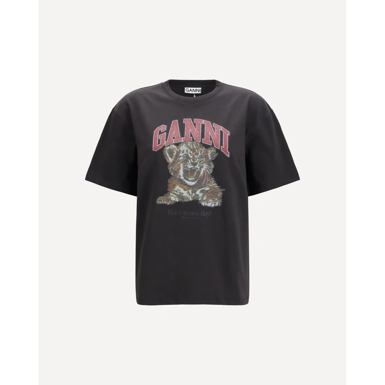 GANNI Tiger cotton T-shirt Female M