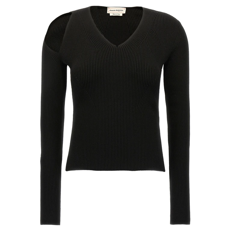 Alexander McQueen Black Wool Cardigan Clothing - Women