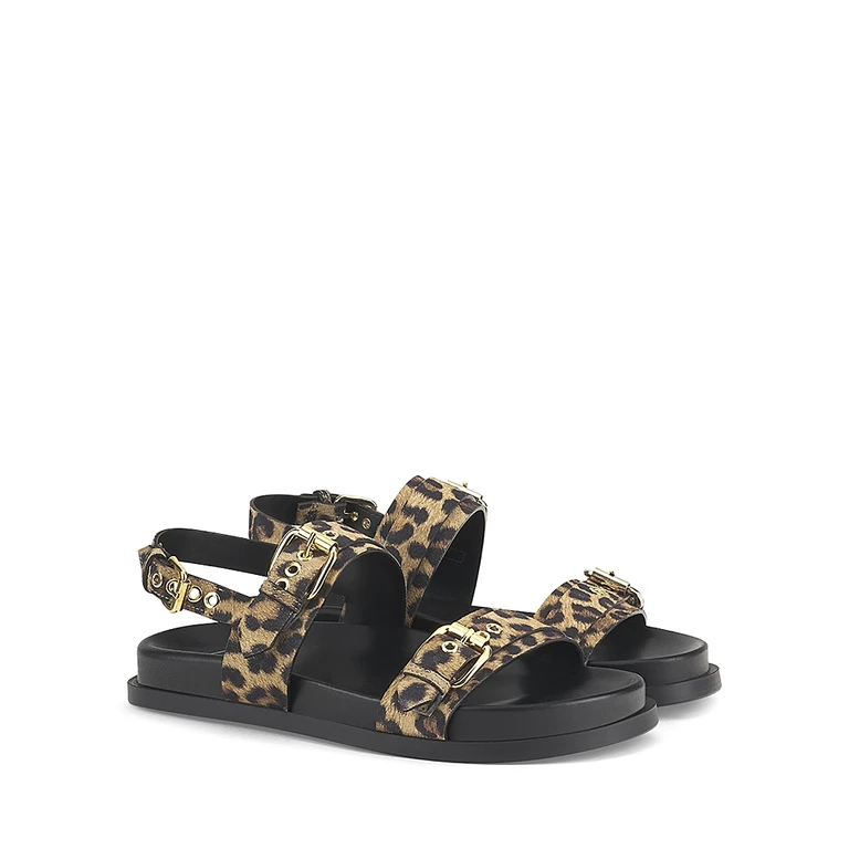 Agl Women's Cristina Calf Hair Printed Sandals