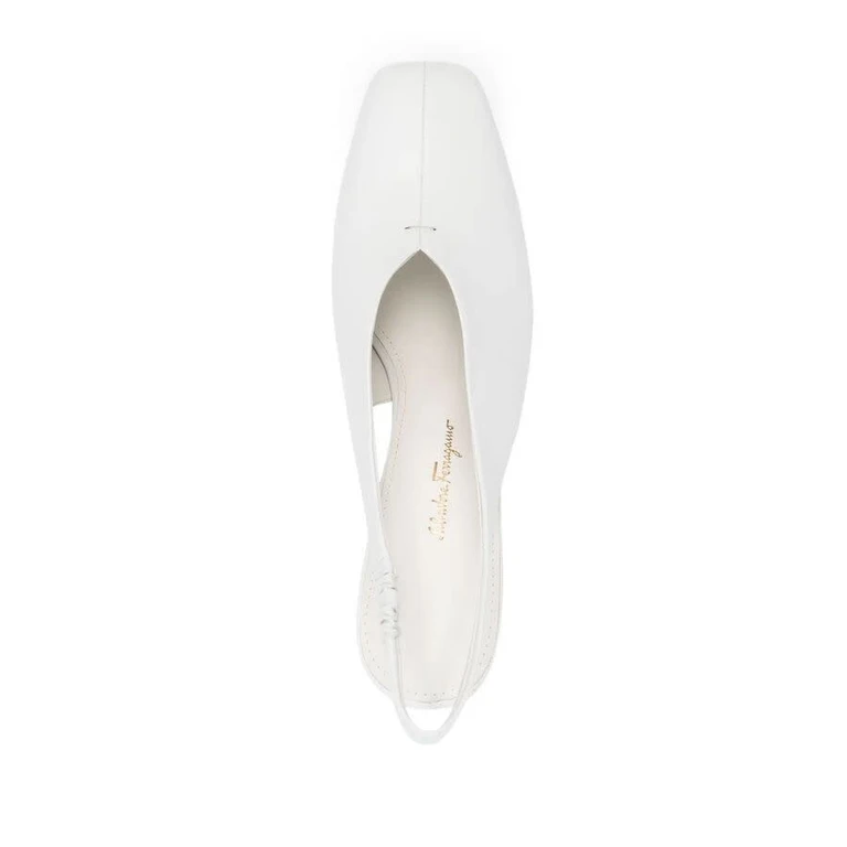 Ferragamo Womens White Pumps Heels