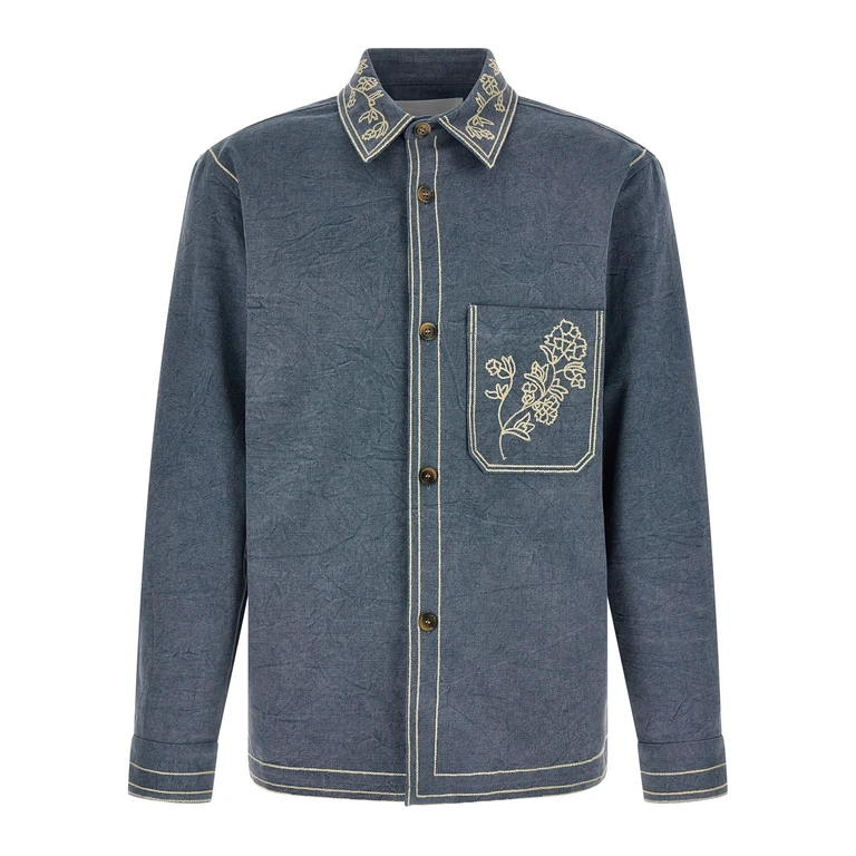 Marant Rudy Overshirt Blue Cotton Shirt, Blouse - Men