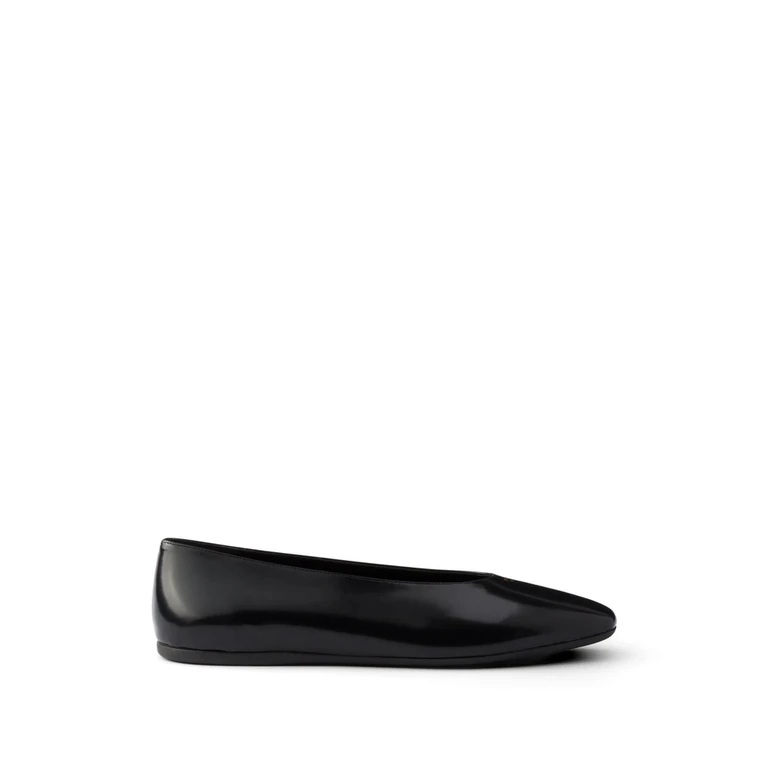 Prada Brushed Leather Ballerinas