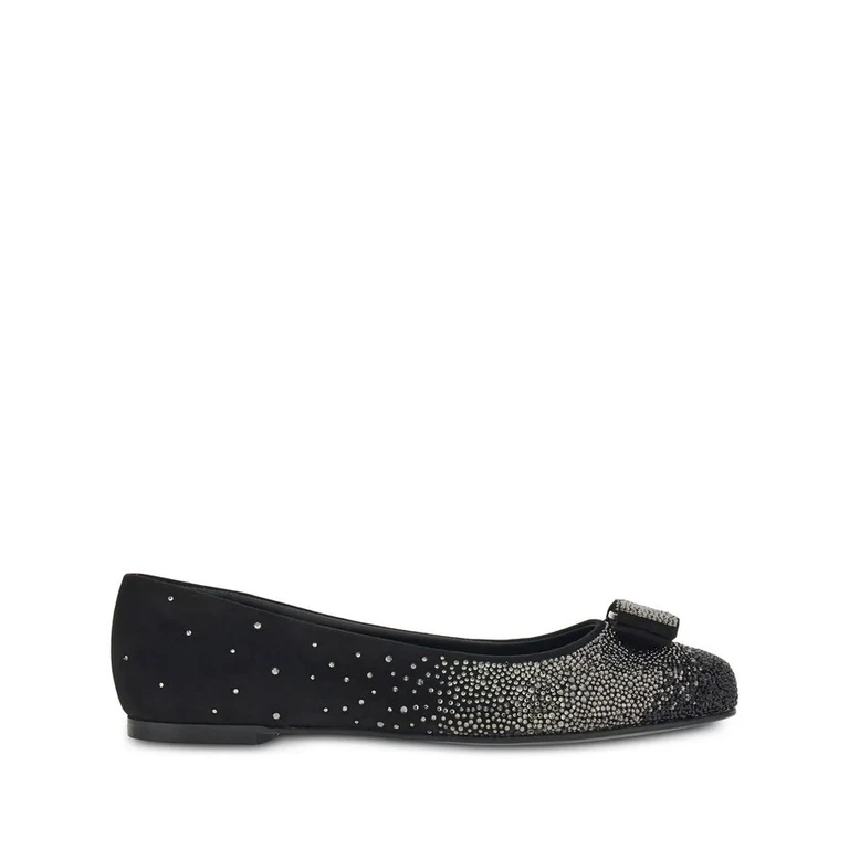 Ferragamo Womens Black Ballerinas Flats