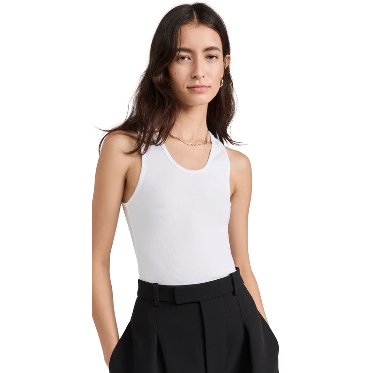 WARDROBE. NYC Ribbed Tank White XS