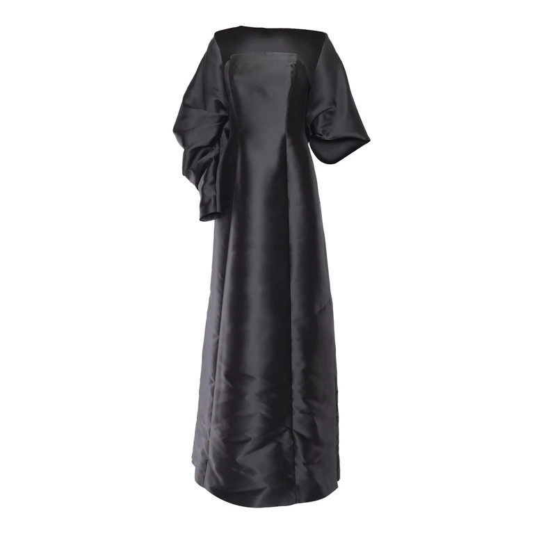 Alberta Ferretti Square-neck A-line Long Dress