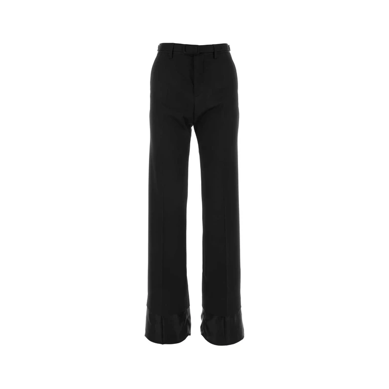 MM6 Maison Margiela Black Stretch Polyester Blend Pant Pantaloni - Women
