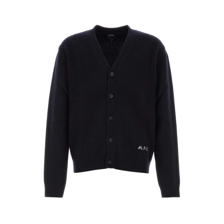 A. P.C. Midnight Blue Wool Kevin Cardigan Darknavy Exterior: Maglieria - Men