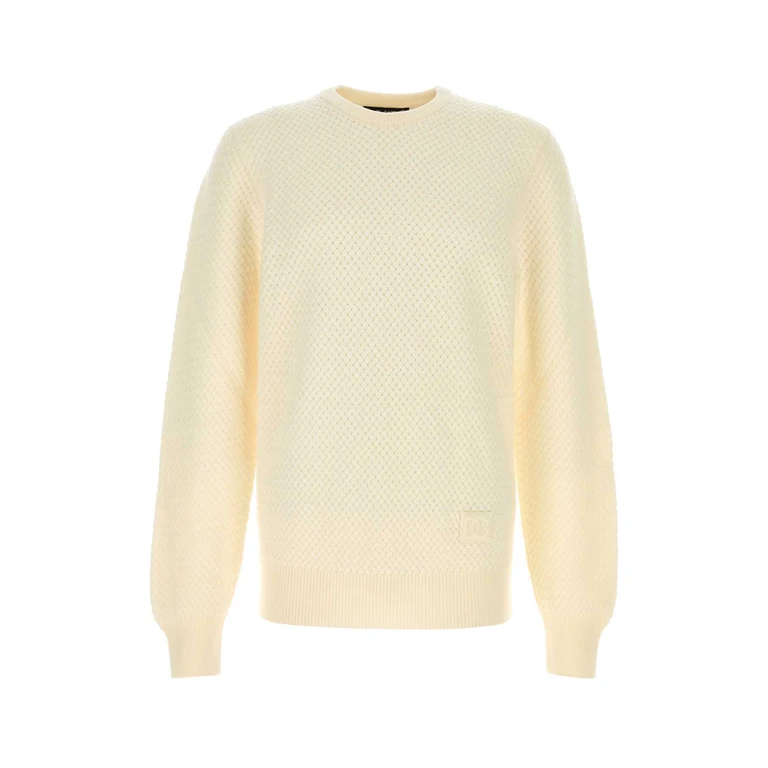 Dolce & Gabbana Ivory Wool Sweater Biancobrillante Exterior: Virgin Maglieria - Men