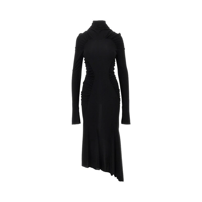 VICTORIA BECKHAM Crepe jersey gathered midi dress Woman 8