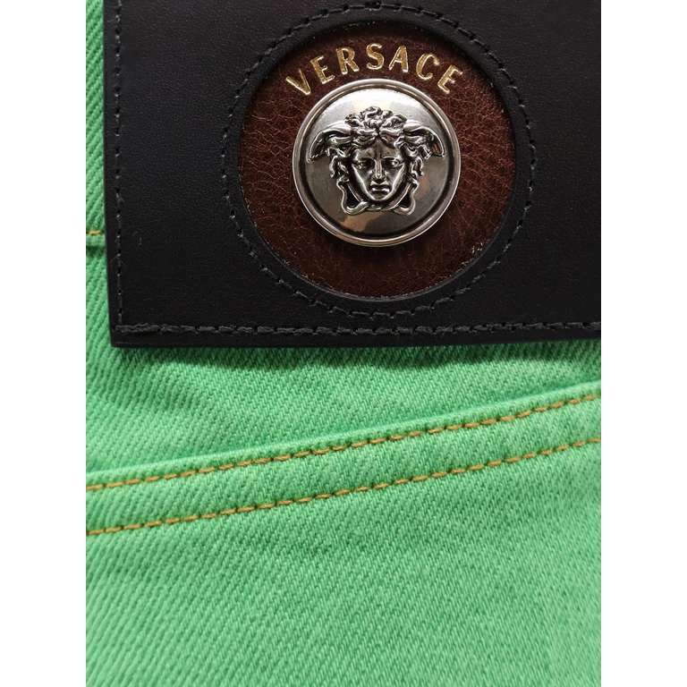 Versace Cropped Cotton Denim Jeans