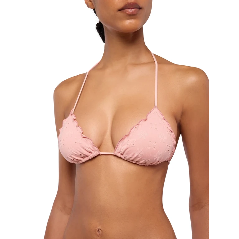 Mc2 Saint Barth Sagittarius Classic Pink Sangallo Lace Triangle Top - Women