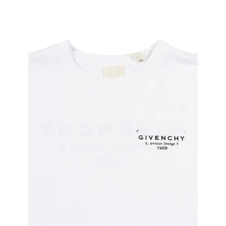 Givenchy Kids Crew Neck T-Shirt with Front Logo in White Cotton for Kids Tshirts And Polo Shirts - Kids