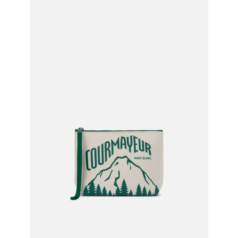 Mc2 Saint Barth Aline Pouch Wool-Effect Fabric With Courmayeur Print Special Edition White Pochette - Unisex