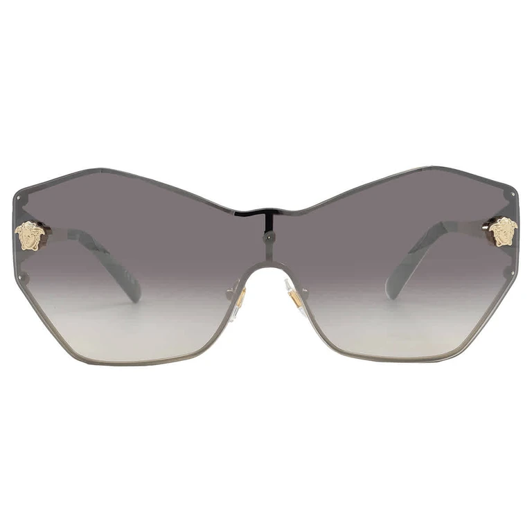 Versace Gradient Grey Mirrored Silver Shield Ladies Sunglasses VE2182 12526I 43