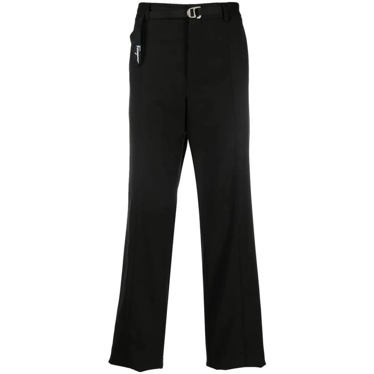Ferragamo Straight-Leg Belted Trousers