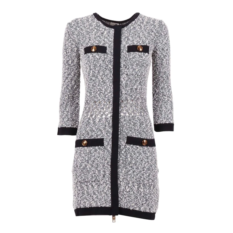 Elisabetta Franchi Womans Knitted Dress Black Midi - Women