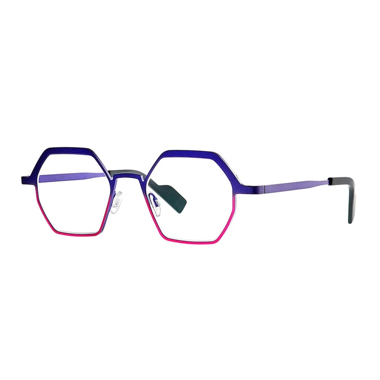 Theo Eyewear Cheer - 483 Fluo Purple Fuchsia Rx Titanium Eyeglasses - Women