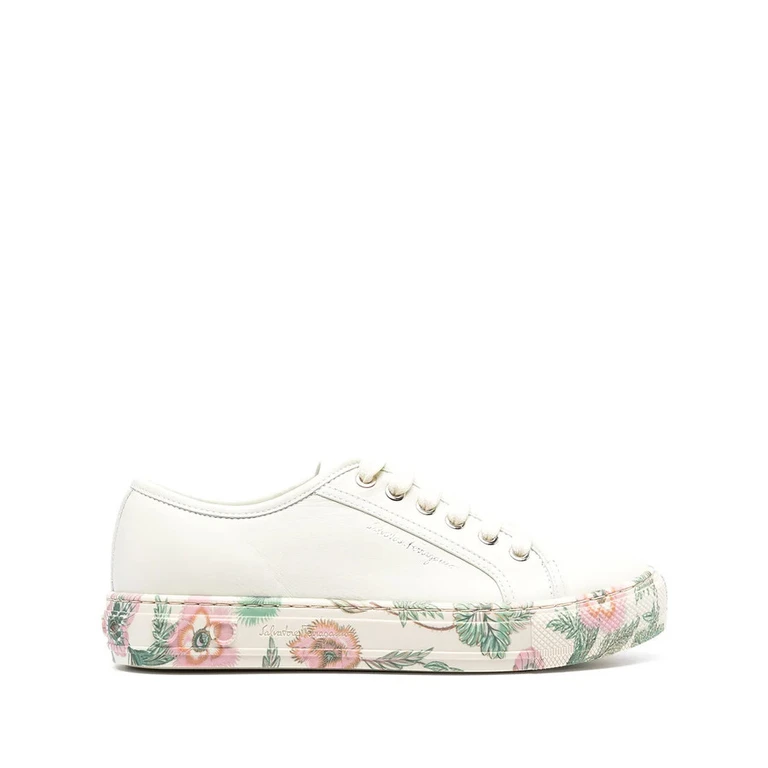 Ferragamo Womens Ivory Sneaker Sneakers