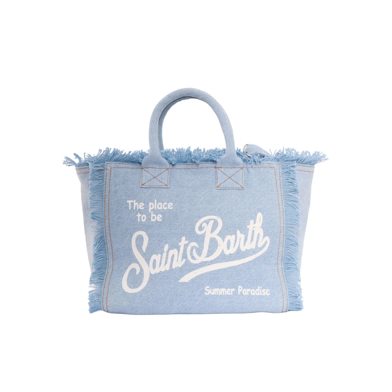 Mc2 Saint Barth Colette-Denim Light Blue Cotton Handbag