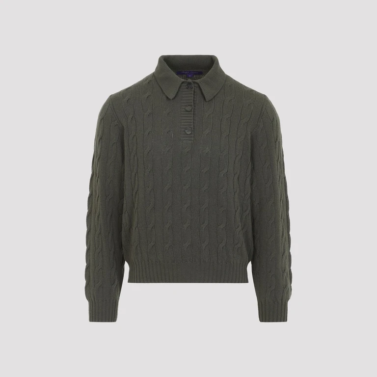 RALPH LAUREN COLLECTION - Ralph Laurent Collection Cable-knit polo Sweater
