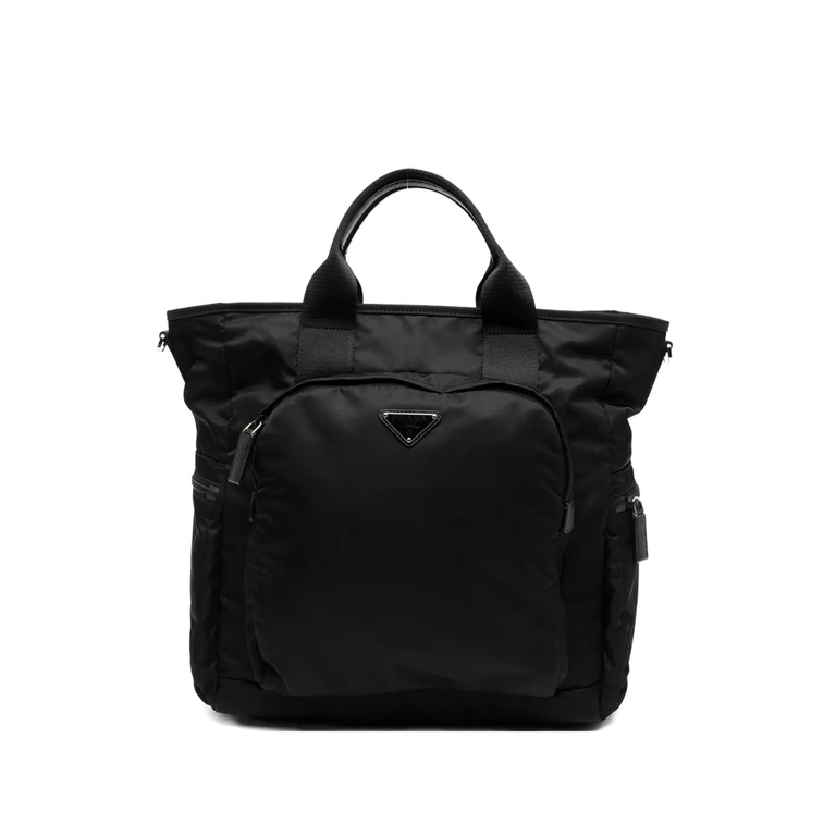 Prada Re-Nylon Logo-plaque Tote Bag