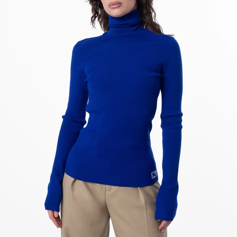 Burberry Logo Detail Slim Turtleneck Sweater