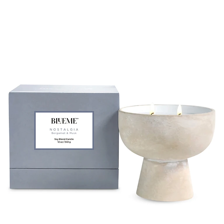 Blueme Nostalgia Bergamot & Musk Soy Blend Candle 12 oz.