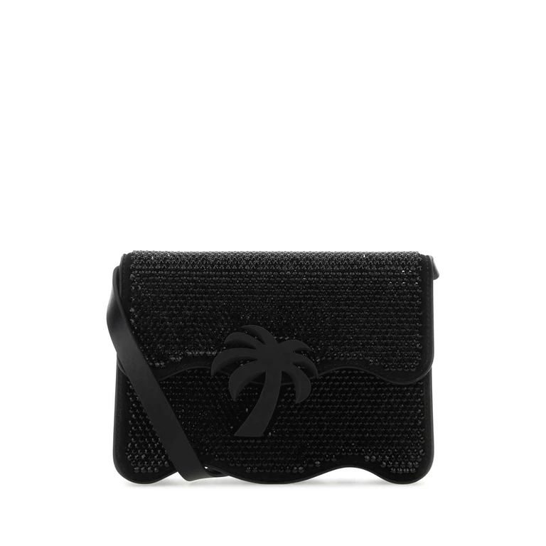 Palm Angels Embellished Suede Palm Beach Crossbody Bag Blacksilv Exterior: Calf Lining: Borse A Tracolla - Women