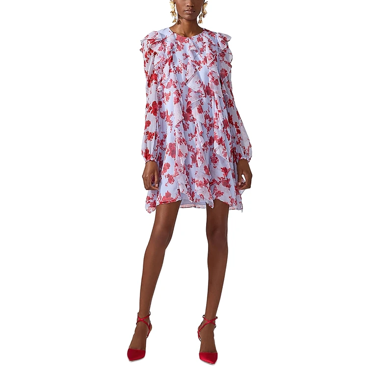 Carolina Herrera Silk Ruffled Mini Dress