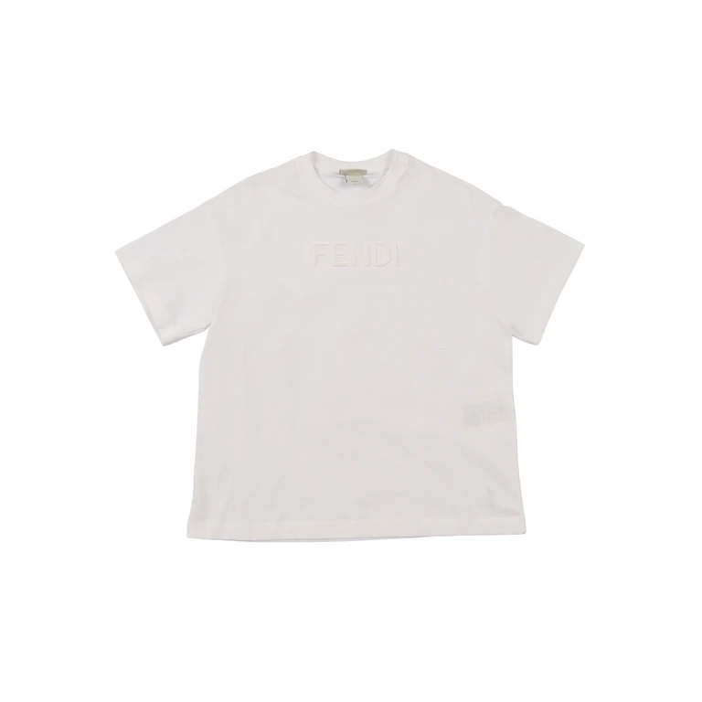 Fendi Jr JERSEY T-SHIRT White Cotton Short Sleeves - Kids