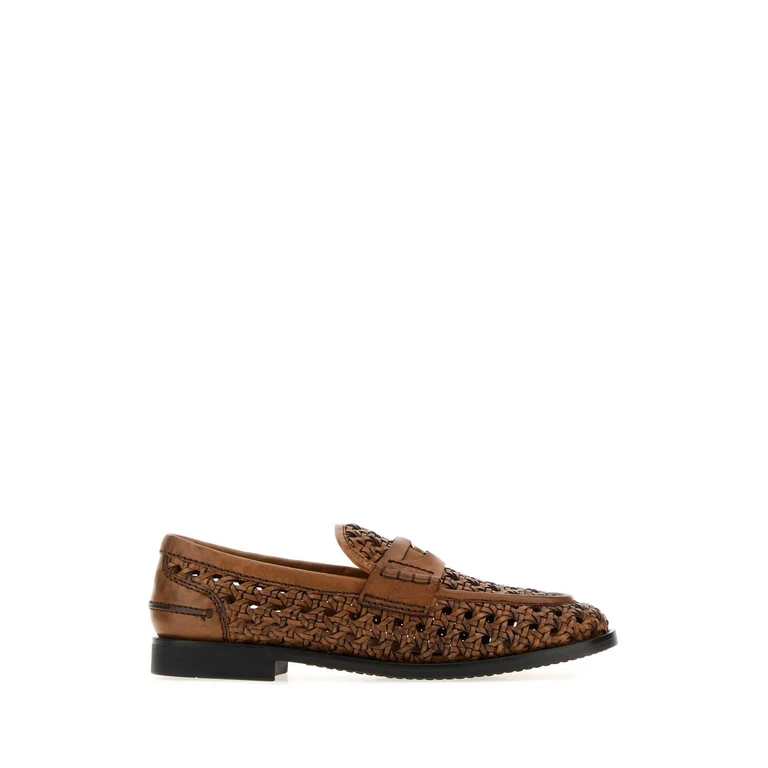 Miu Miu Brown Leather Loafers Cognac Mocassini - Women