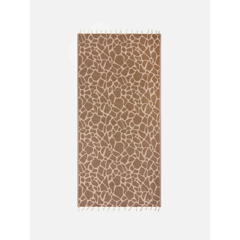 Mc2 Saint Barth Foutas Cotton Jacquard Animalier Beach Towel Brown - Unisex