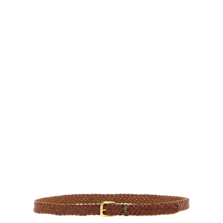 Saint Laurent Brown Calfskin Regular Belt - Men