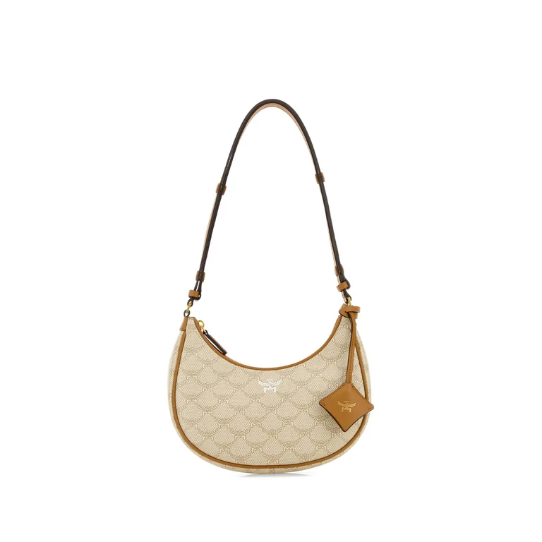 Mcm Printed Canvas Small Himmel Shoulder Bag