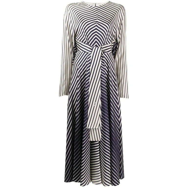 Valentino Garavani Stripe Tie-Waist Maxi Dress