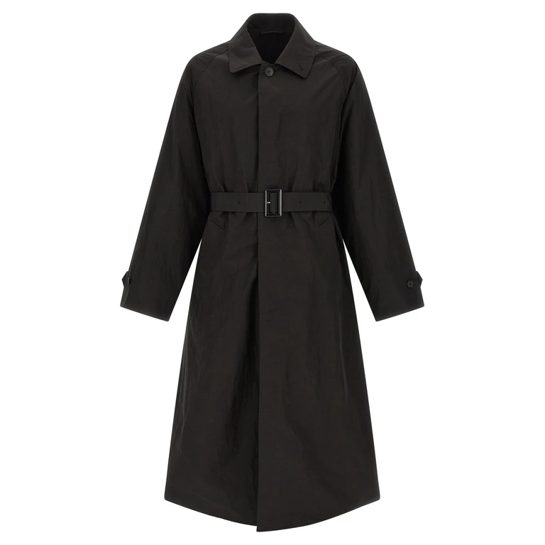 Ssstein Technical Fabric Trench Coat Black Polyester Nylon Cotton Coats - Men