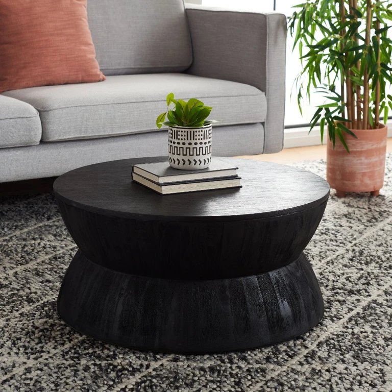 Alecto Black Round Coffee Table
