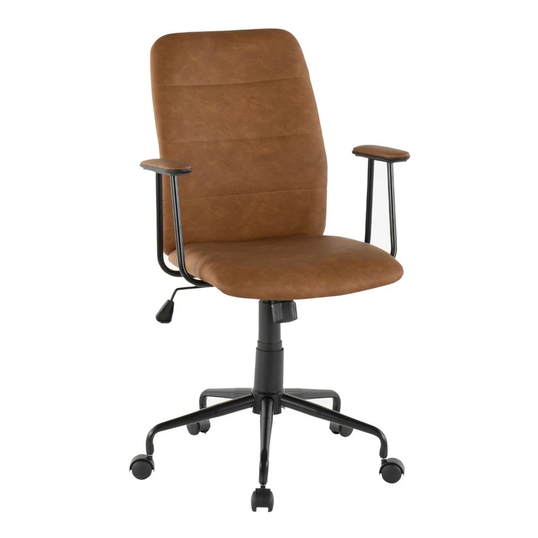 Brown Faux Leather Contemporary Office Chair - Fredrick