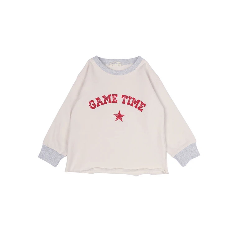Babe & Tess Game Sweatshirt Beige Cotton Polyamide Elastane