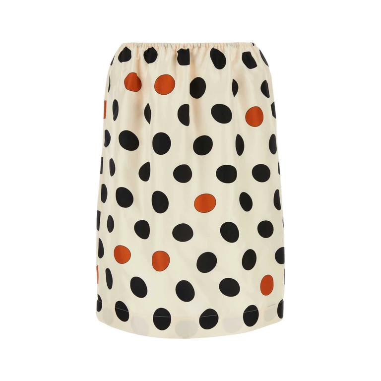Bottega Veneta Printed Silk Skirt Creamblackrust Exterior: Lining: Gonne - Women
