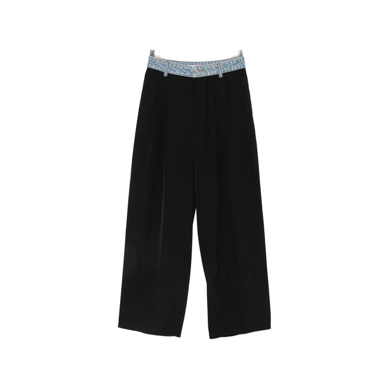 Alexander Wang Denim-waistband Pleated Trousers