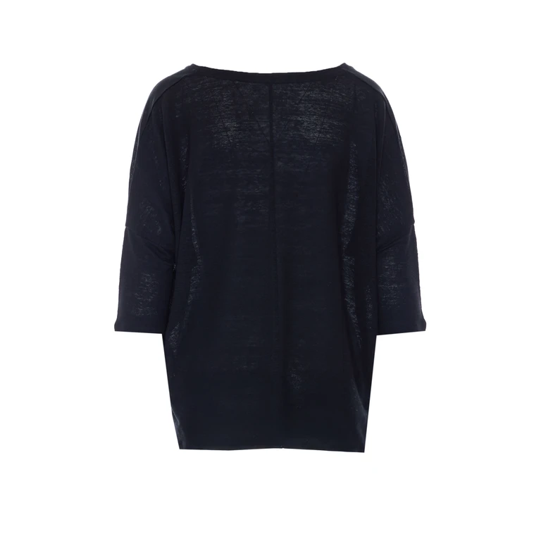 Not Shy T-Shirts And Polos Black Linen - Women