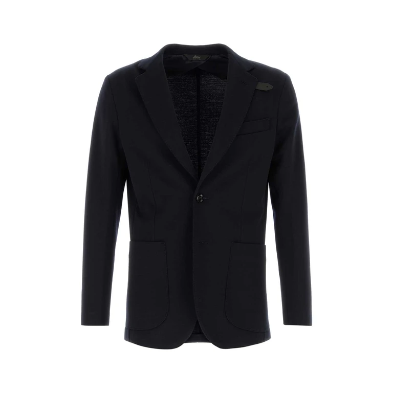 Brioni Midnight Blue Wool Blend Blazer T Poliammide Elastan Giacche E Gilet - Men
