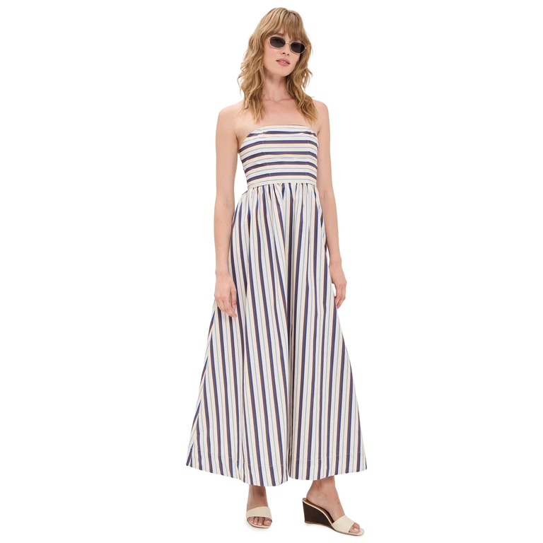 VRG GRL Sylvie Midi Dress Stripe XL