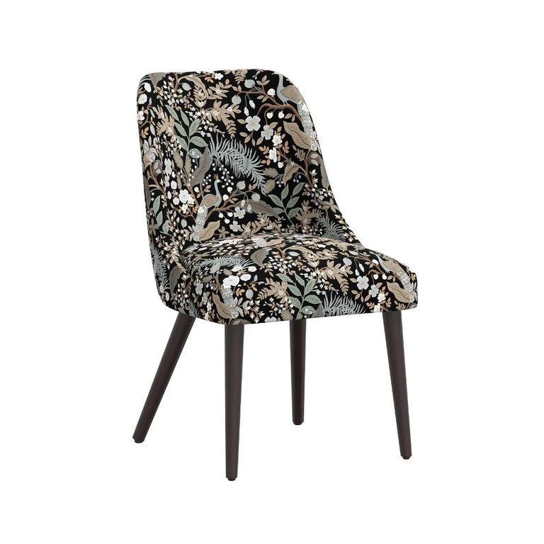 Rifle Paper Co Tara Peacock Black Dining Chair