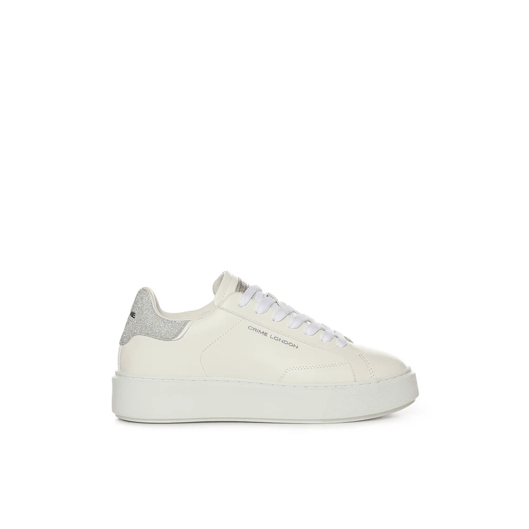 Crime London Sneakers White Leather Fabric - Women