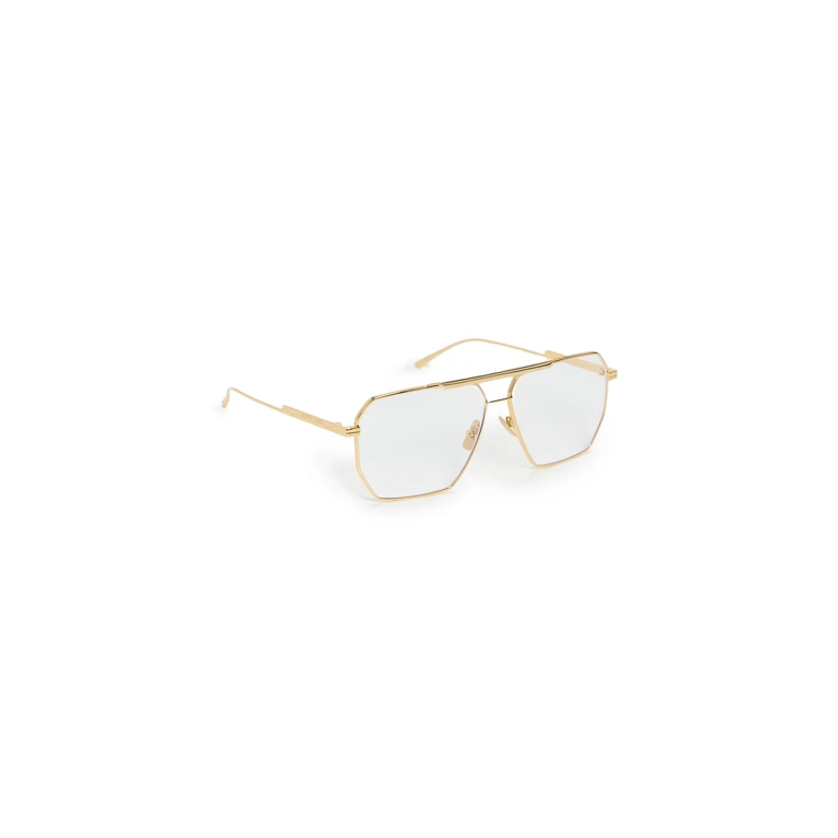 Bottega Veneta Aviator Sunglasses Gold/Transparent One Size