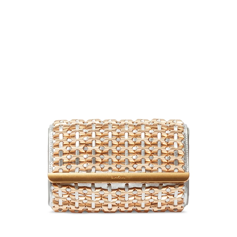 Simkhai Rola Beaded Metallic Leather Clutch