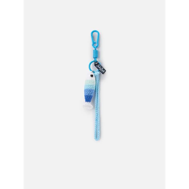 Mc2 Saint Barth Crochet Sardine-Shaped Keychain With Lobster Clasp Sky Small Accessories - Unisex