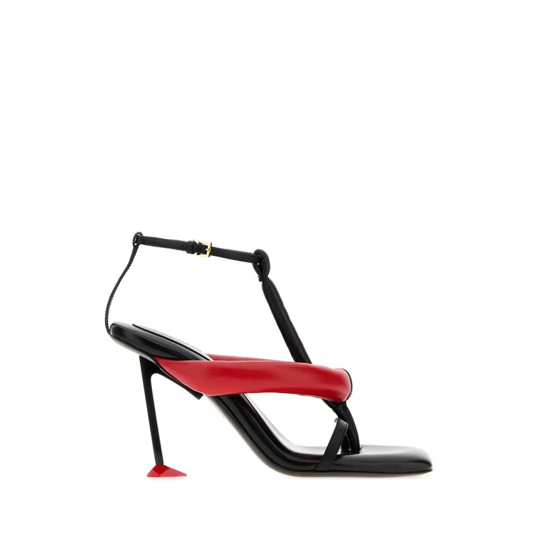 Givenchy Two-Tone Leather Boudoir Sandals Blackred Scarpe Con Tacco - Women